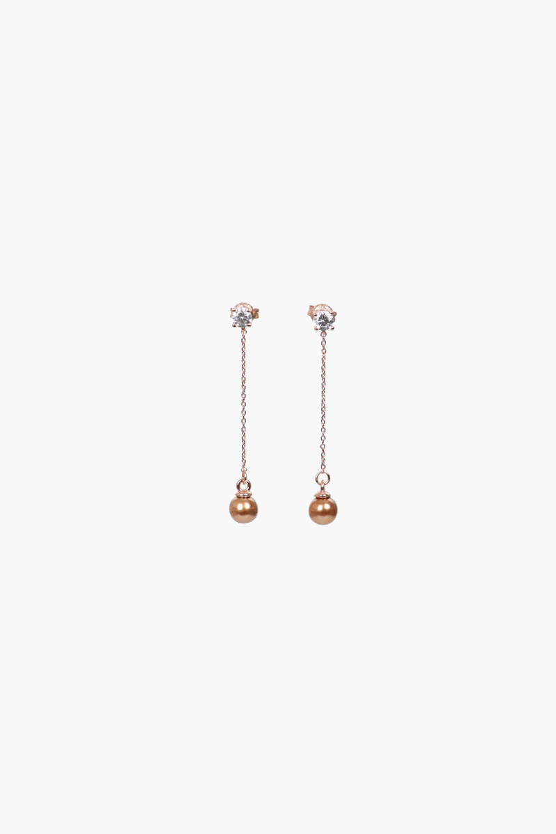 Middle brown pearl point earring