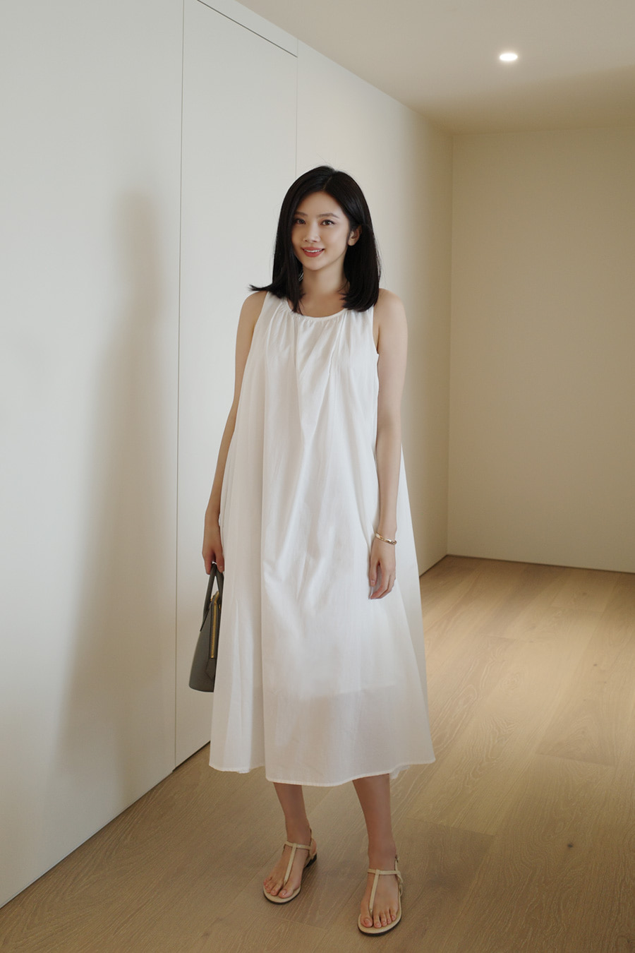 [DGSOP34] Cotton Shirring Dress